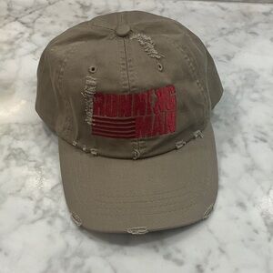 NWOT- the Running Man Movie Promo baseball hat Distressed Tan brown adjustable